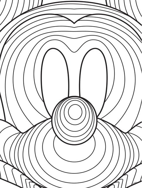 Komar Wandbild Mickey Mouse Lines in Schwarz und Weiß, B: 30 cm, H: 40 cm - Bild 1