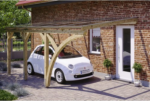 Skan Holz Carport Eifel aus Fichten-Leimholz mit Polycarbonat-Dach in Beige, B: 300 cm, T: 541 cm, H: 262 cm - Bild 3