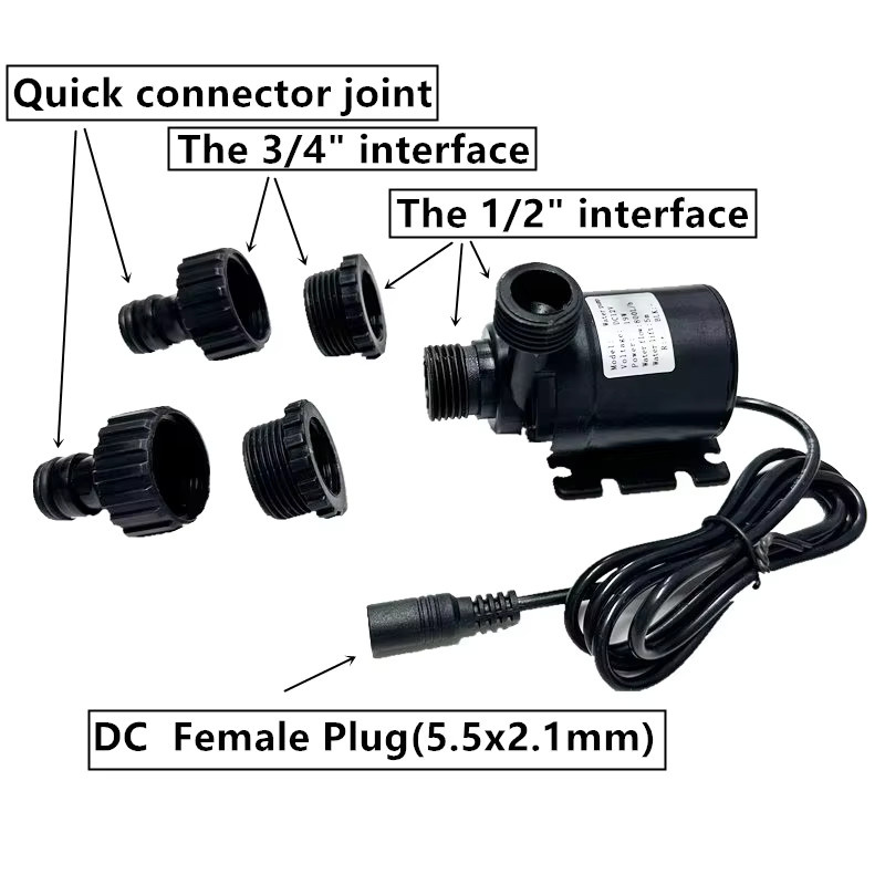 YEGE Bürstenlose Tauchpumpe für Aquarium und Teich, DC 12/24V, Ultra Leise Wasserpumpe in Schwarz - Bild 3