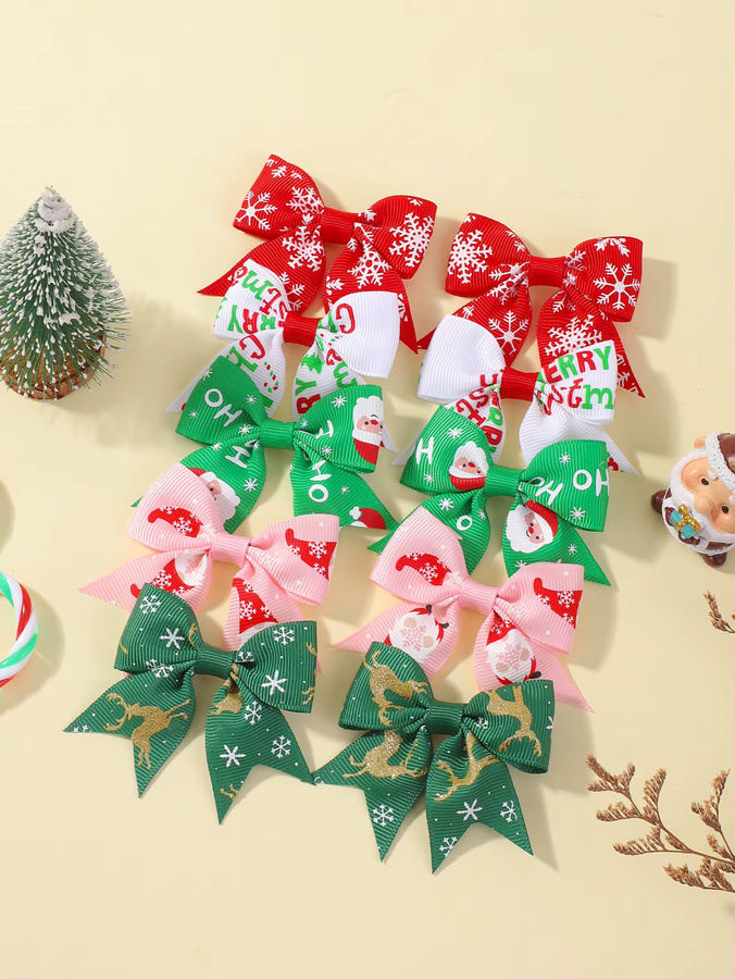 10 Stück Kinder Haarschleifen Clips, Schneeflocke, Haarschmuck - Bild 1