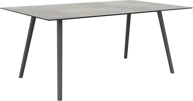 Stern Tisch Interno mit konischem Rundrohr-Aluminiumgestell in Graphit und Silverstar 2.0 Quartz Tischplatte, B/T: 220 x 100 cm - Bild 1