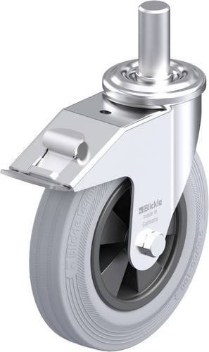 Blickle LEZ-VPP 200G-27-FI-SG Stahlblech-Lenkrolle in Grau und Schwarz mit einem Rad-Durchmesser von 200 mm und einer Tragfähigkeit von 205 kg - Bild 1