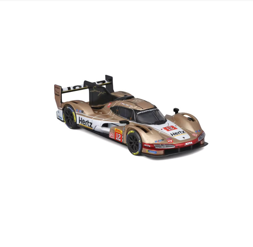 Bburago Porsche 963 Hertz Team Jota Gold # 12, Modell Rennwagen, 1:43, ab 14 Jahren - Bild 2