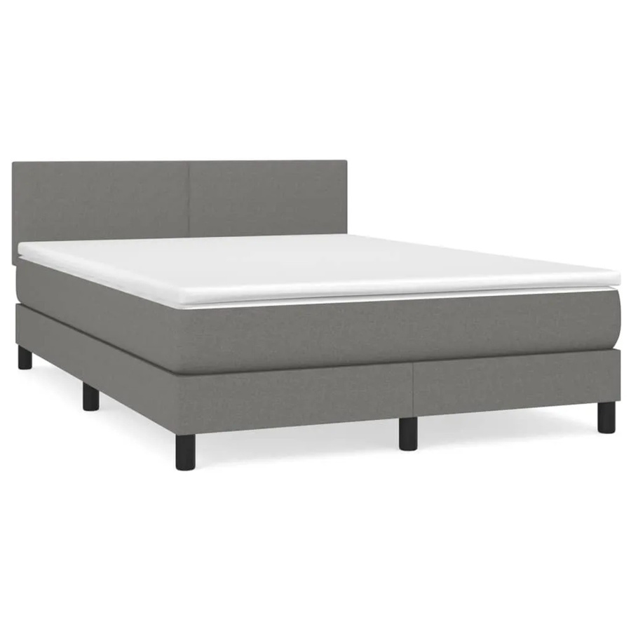 vidaXL Hybrid-Boxspringbett mit Matratze und Kopfteil in Dunkelgrau, B/T/H: 140 x 190 x 78 cm - Bild 2