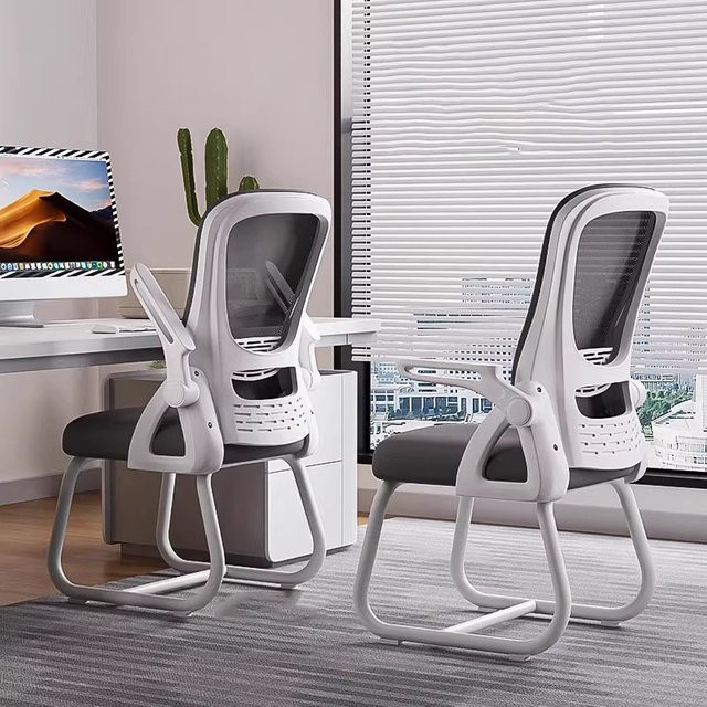 Ergonomischer Bürostuhl von DUTRIEUX mit Kopfstütze und Armlehnen, moderner Stoffstuhl für Home-Office und Schlafzimmer in Schwarz, Grau oder Weiß - Bild 1