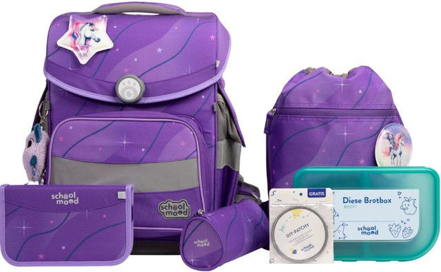 School-Mood Timeless Pro 7-tlg. Schulranzenset Marie Pegasus in Lila - Bild 1