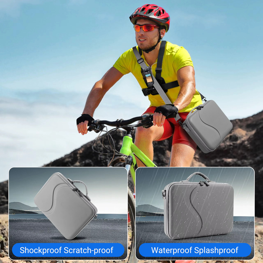 STARTRC Tragetasche für Insta360 X4 und X5 Action Camera, Aufbewahrungsschutztasche in Grau für Basic Bundle, Akku und Schnellladegerät - Bild 5