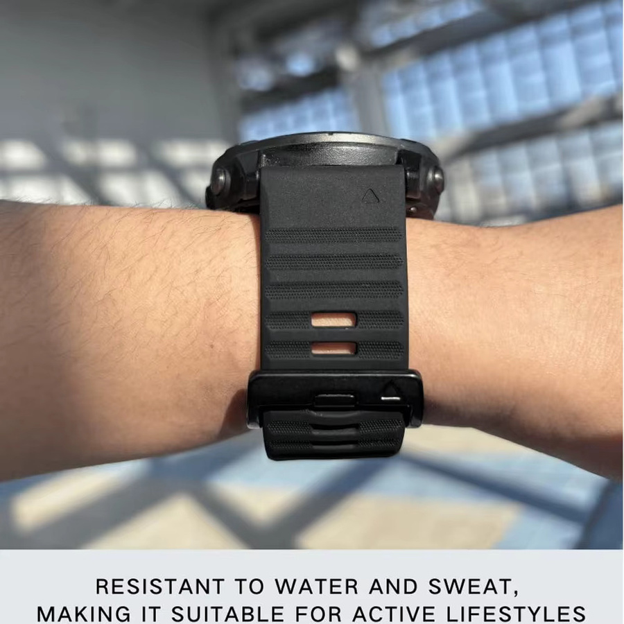 Garmin Uhrenarmband Silikon, 22/26mm, Schwarz, Unisex - Bild 3