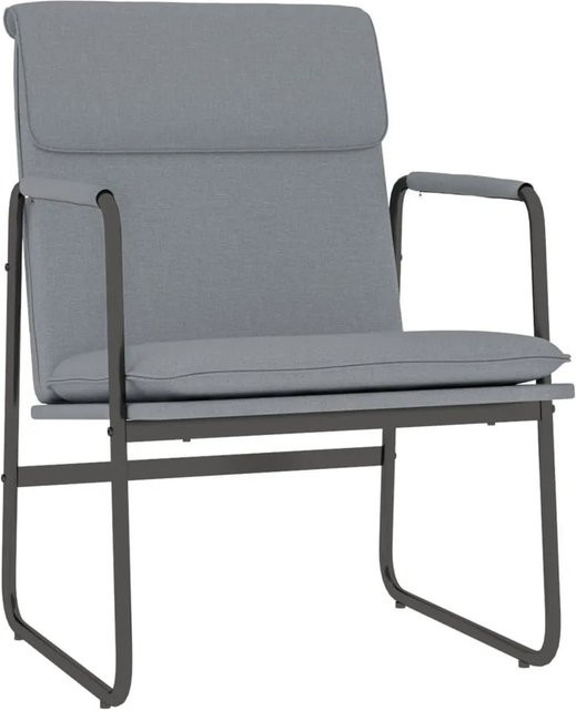 vidaXL Loungesessel Hellgrau mit Stoffbezug und Metallrahmen B/T/H: 55 x 64 x 80 cm - Bild 1