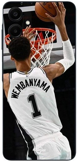 Samsung Galaxy A06 Hülle Dunk Maniacase Victor Wembanyama San Antonio Spurs Schwarz - Bild 1