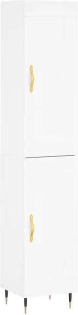 vidaXL Highboard Weiß aus Holzwerkstoff und Metall, B/T/H: 34,5 x 34 x 180 cm - Bild 1