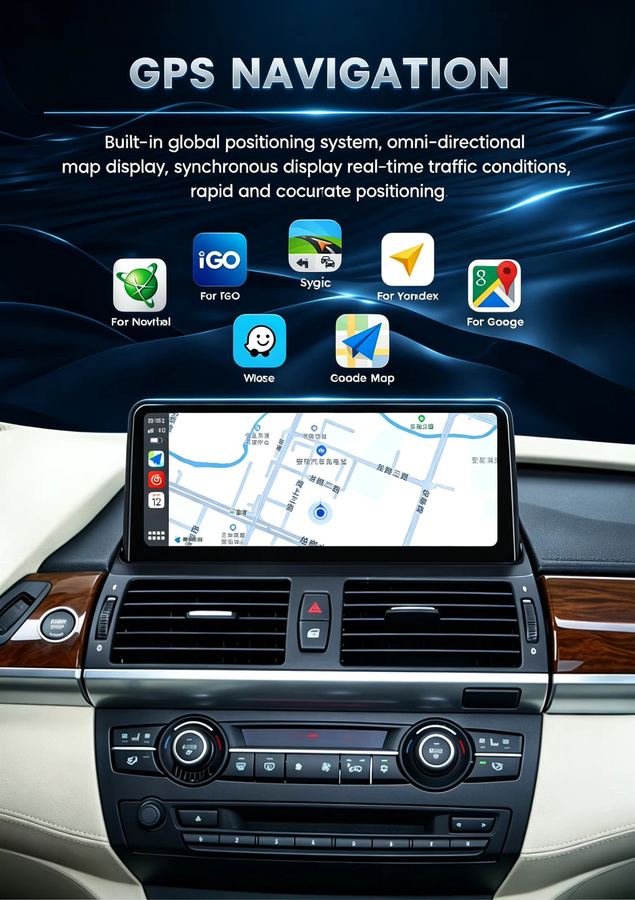 MEKEDE Linux Autoradio mit 10,25 Zoll QLED-Bildschirm für BMW X5 E70 und X6 E71, Stereo Multimedia-Player mit CarPlay, Android Auto, Bluetooth, GPS und WIFI, Schwarz - Bild 5
