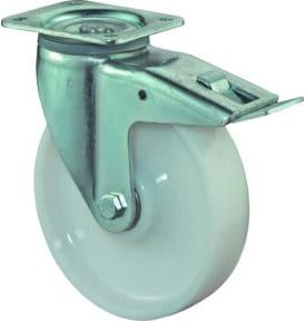 BS Schwerlastrolle L620.B15.125 Lenkrolle mit Totalfeststeller in Weiß mit Raddurchmesser 125 mm - Bild 1