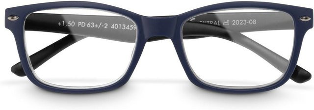 Hama Lesebrille, Kunststoff, rechteckig, Dunkelblau/Schwarz Matt, Unisex - Bild 1