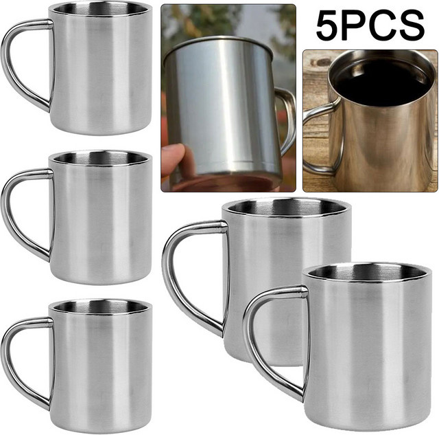 VAKIND Doppelwandiger Edelstahlbecher, Silber, 220 ml - Bild 1