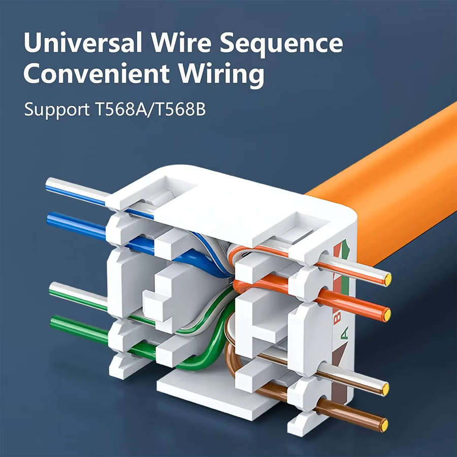 ZoeRax Keystone Jack RJ45 STP Abgeschirmtes Modul für CAT6A CAT7 CAT8 10Gbps in Zinklegierung werkzeugloser Typ - Bild 4
