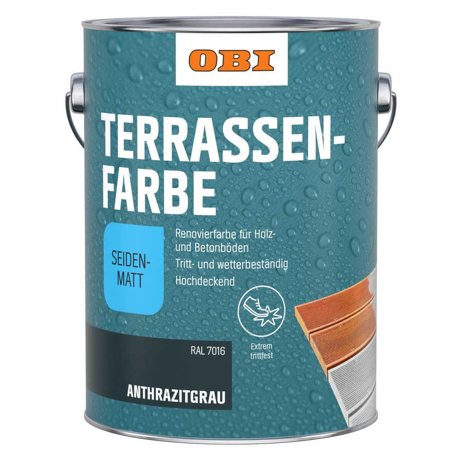 OBI Terrassenfarbe Anthrazitgrau 7016 seidenmatt 2,5 l - Bild 2