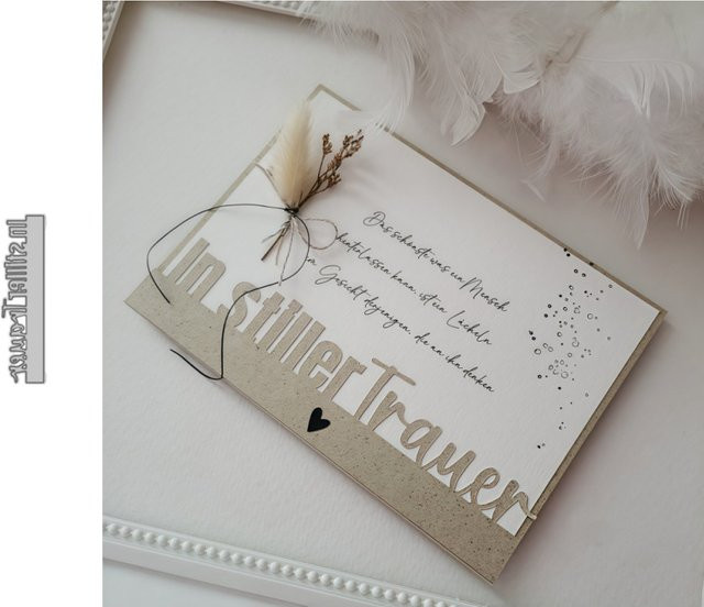 Metall-Stanzformen für DIY Scrapbooking und Kartenherstellung mit deutscher Phrase im Stiller Trauer, Silber - Bild 1