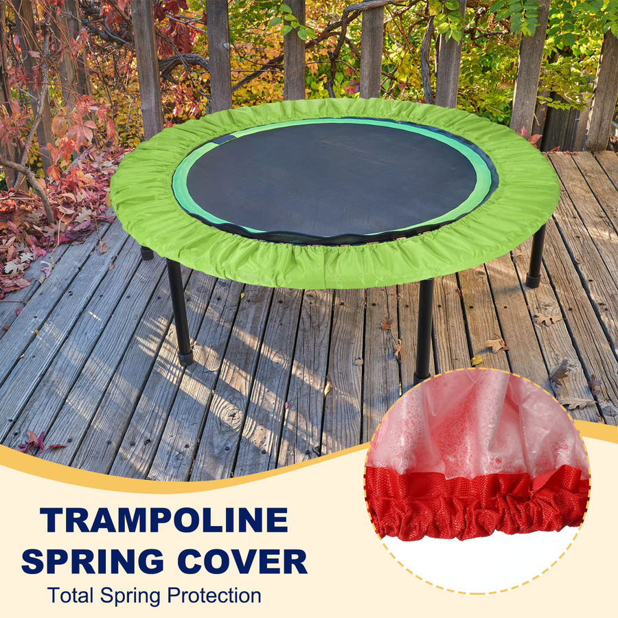 UXCELL Trampolin-Federabdeckung Schwarz, runde Ersatzabdeckung für 32-60 Zoll Trampoline mit 6-10 Löchern als Sicherheitspolster-Ersatz für Heimfitness - Bild 4