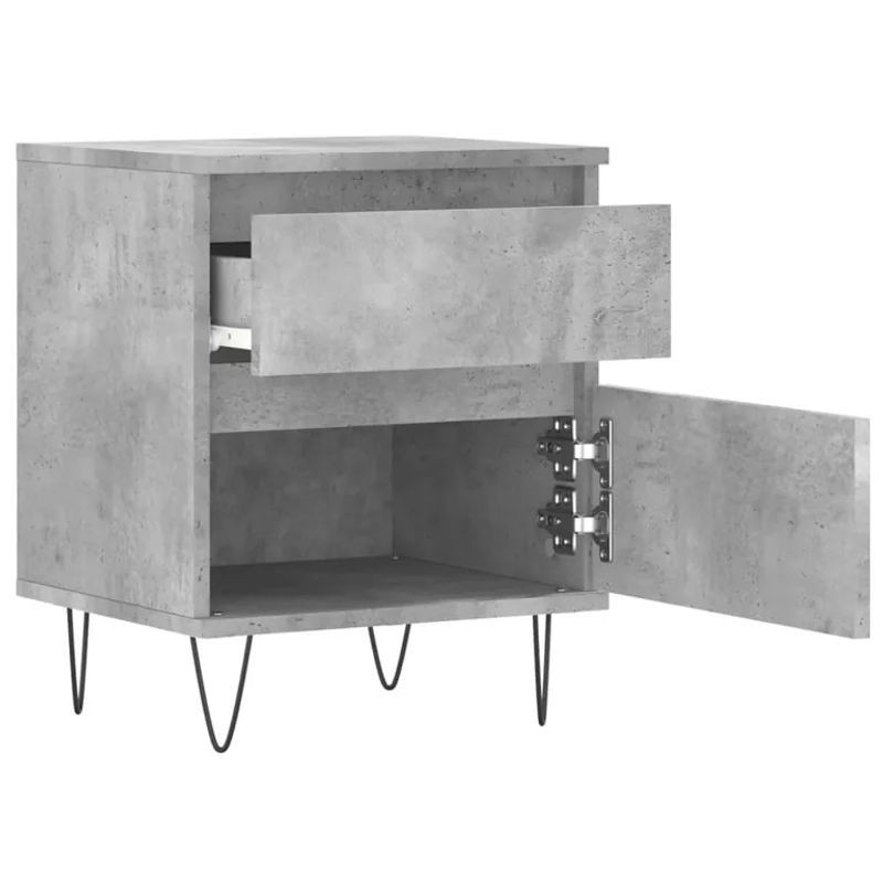 Vidaxl Nachttische im Industrial Design, 2er-Set, Grau, B/T/H: 40 x 35 x 50 cm - Bild 1