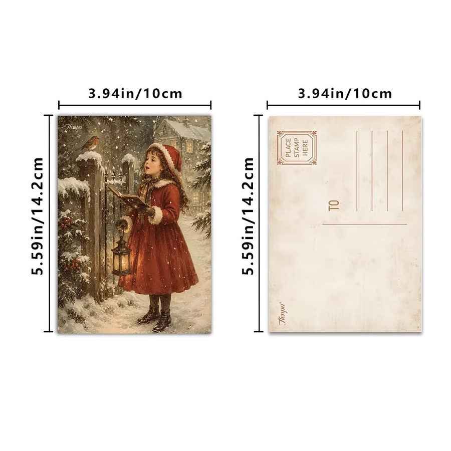 32 Stück Vintage-Postkarten mit Weihnachtsmotiven in Multicolour aus Papier - Bild 2