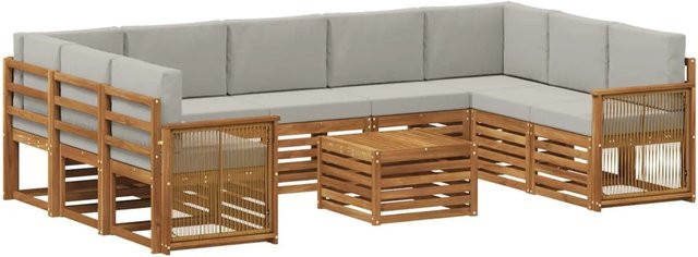 vidaXL Sofagarnitur aus Massivholz Akazie im modernen Latten-Design, lackiert - Bild 1