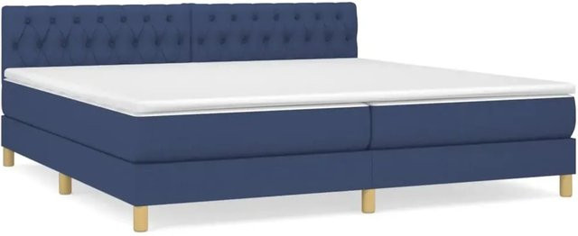 vidaXL Boxspringbett Hybrid mit Matratze und Taschenfederkern in Blau, B/T/H: 200 x 203 x 78 cm - Bild 1