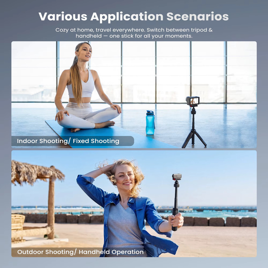 DJI Ausziehbarer Stativ-Selfie-Stick mit Magnetbefestigung und Schnellverschluss für Osmo Action 6 / NANO in Schwarz - Bild 2