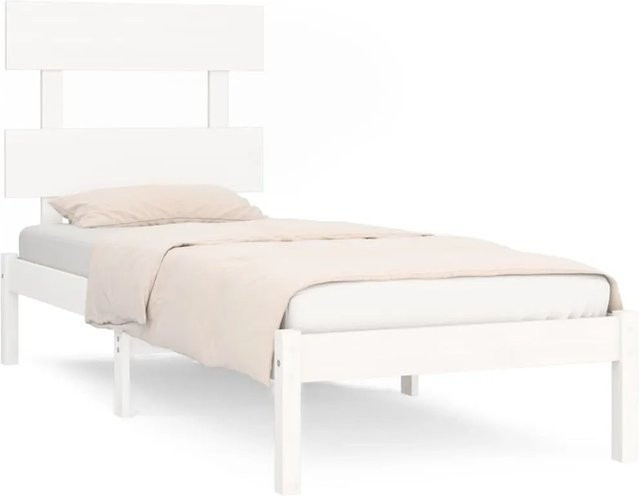 vidaXL Massivholzbett aus Kiefer in Weiß, B/T/H: 90 x 190 x 31 cm - Bild 1