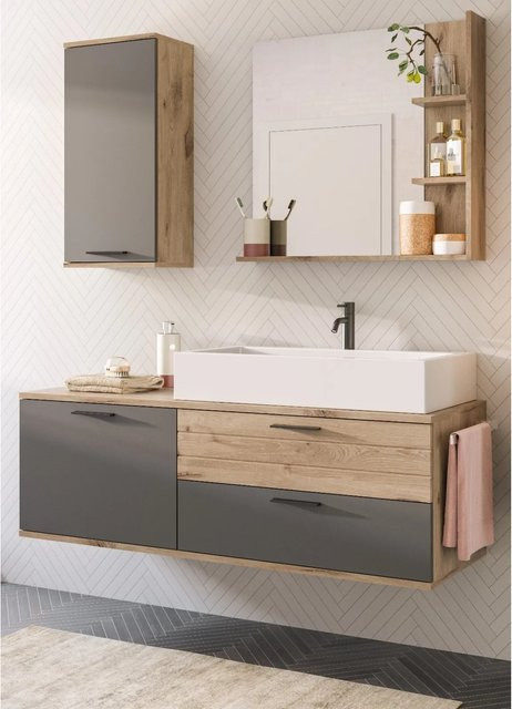 Inn.Furn Badmöbel-Set Tomaso in Eiche Grau, 4-teilig, hängend mit Soft-Close-Funktion - Bild 1