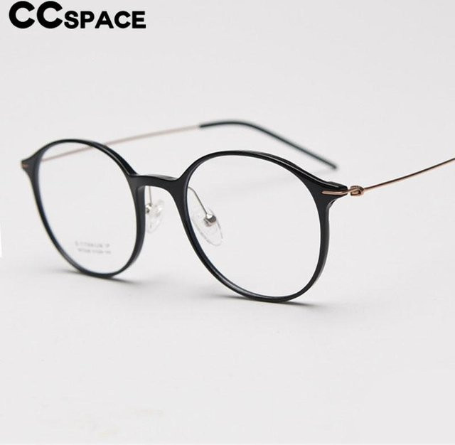 CCspace 57319 Korrektionsbrille, Titan, Vollrand, Rund, Unisex, transparent, black - Bild 1