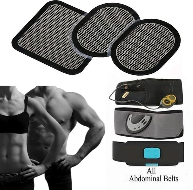 Monclique Ersatz Gel Blatt Elektroden Pads für Bauch Fitness Gürtel, 3/1 Paar, wiederverwendbar - Bild 1