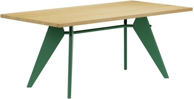 Vitra Em Table in Braun mit rechteckiger Form und Trestle-Gestell - Bild 1