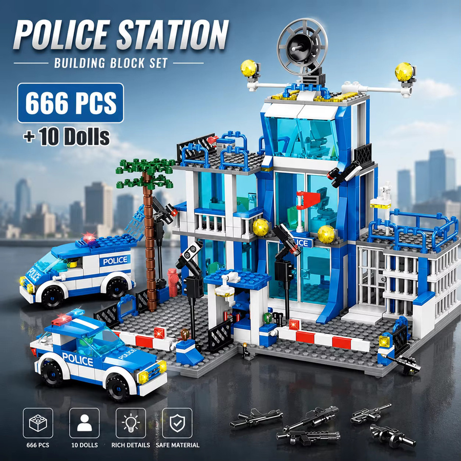GSF Polizeistation, Bausteine, Stadtmodell-Set - Bild 2