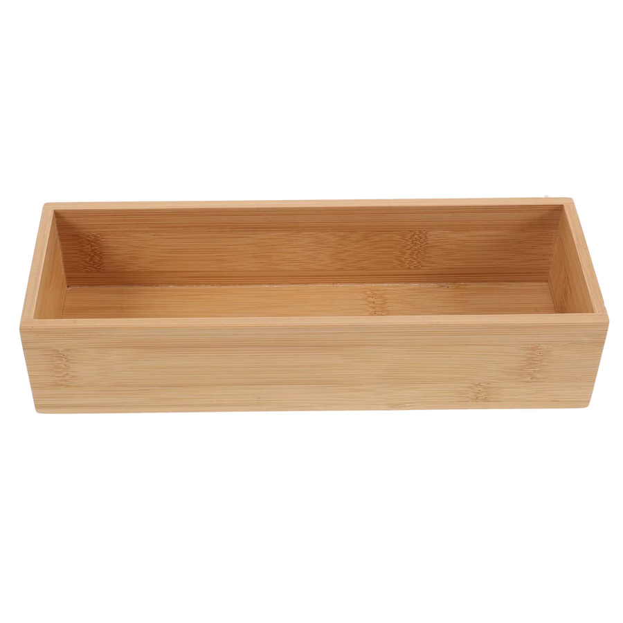 OUNONA Holz-Aufbewahrungsbox aus Bambus in Braun, quadratischer Organizer ohne Deckel für Handwerk, Schmuck oder den Schreibtisch - Bild 2