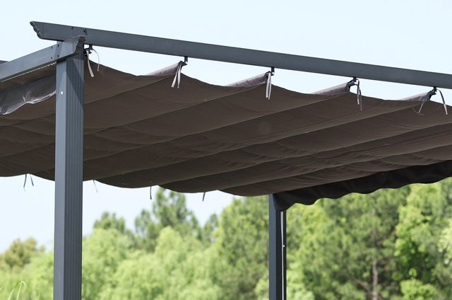 OUTFLEXX Ersatzdach für Pavillon 23598/23600, Grau, PA-beschichtetes Polyester, B: 358 cm x T: 358 cm, UV-beständig - Bild 1