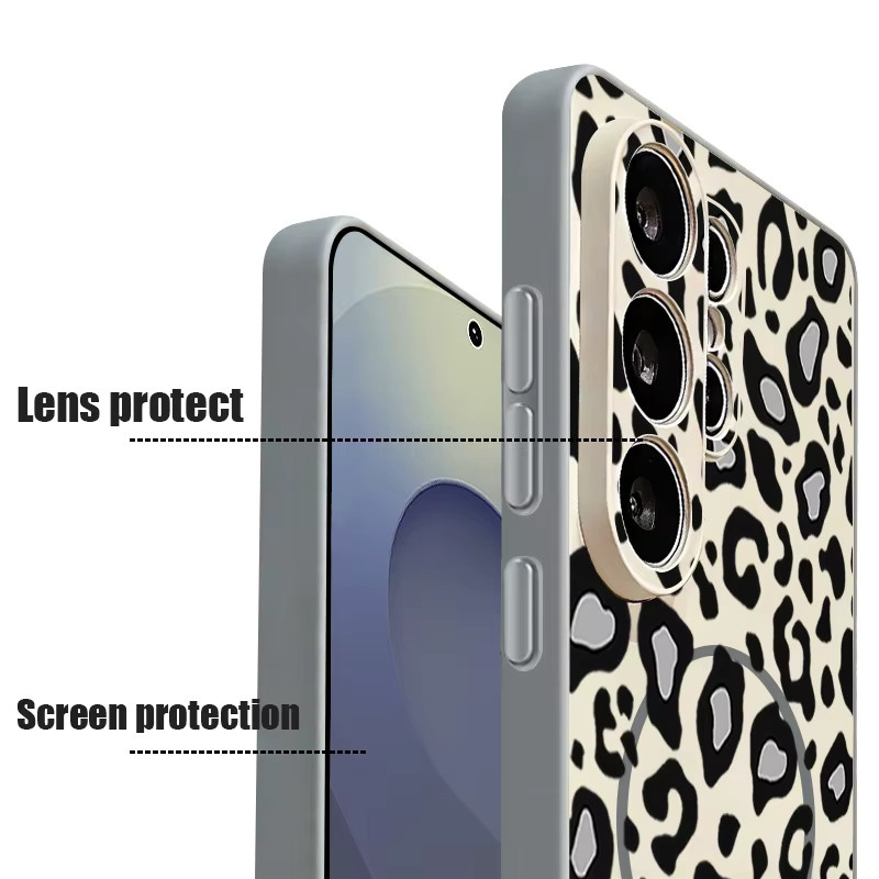 Magnetische Handyhülle mit Leopardenmuster für Samsung Galaxy S25 S26 S24 S23 Ultra S24 FE A17 A57 A56 A37 A55 A16 A35 A15 A36 in Pink Multicolour - Bild 4