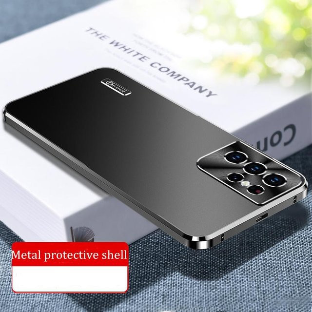 Magnetische Metall-Schutzhülle aus Aluminiumlegierung für Samsung Galaxy S26 S25 S24 S23 Ultra S22 Plus S21 in Schwarz - Bild 1