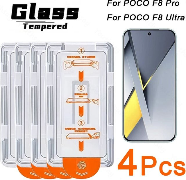 Xiaomi POCO F8 Pro und POCO F8 Ultra Schutzglas transparent mit einfacher Installation - Bild 1