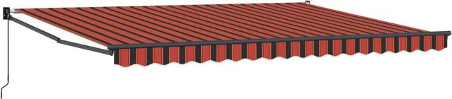 vidaXL Markise mit Faltarmen in Orange und Braun, B/T/H: 450 x 300 x 165 cm - Bild 1