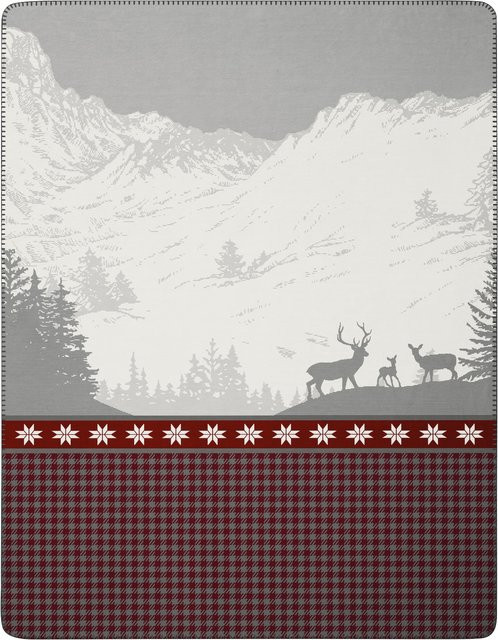 Biederlack Wohndecke Winterzauber in Grau im Norwegian Ethnic Country House Design für Erwachsene - Bild 1