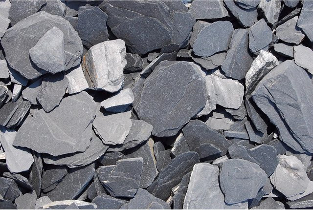 Scherf Schieferplättchen Graphit-Schwarz in der Größe 30 - 70 mm, 20 kg - Bild 1