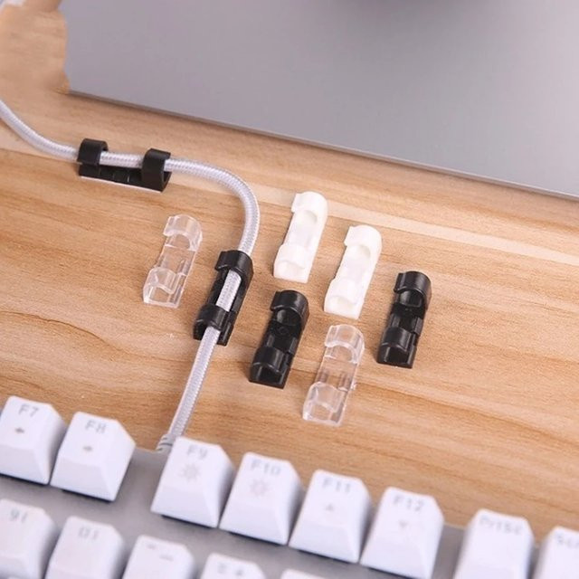 Chic Rain Kabelorganisator-Clips in Transparent für Schreibtisch und Arbeitsplatz aus ABS-Material zur Kabelverwaltung von USB-Ladekabeln und Datenkabeln - Bild 1