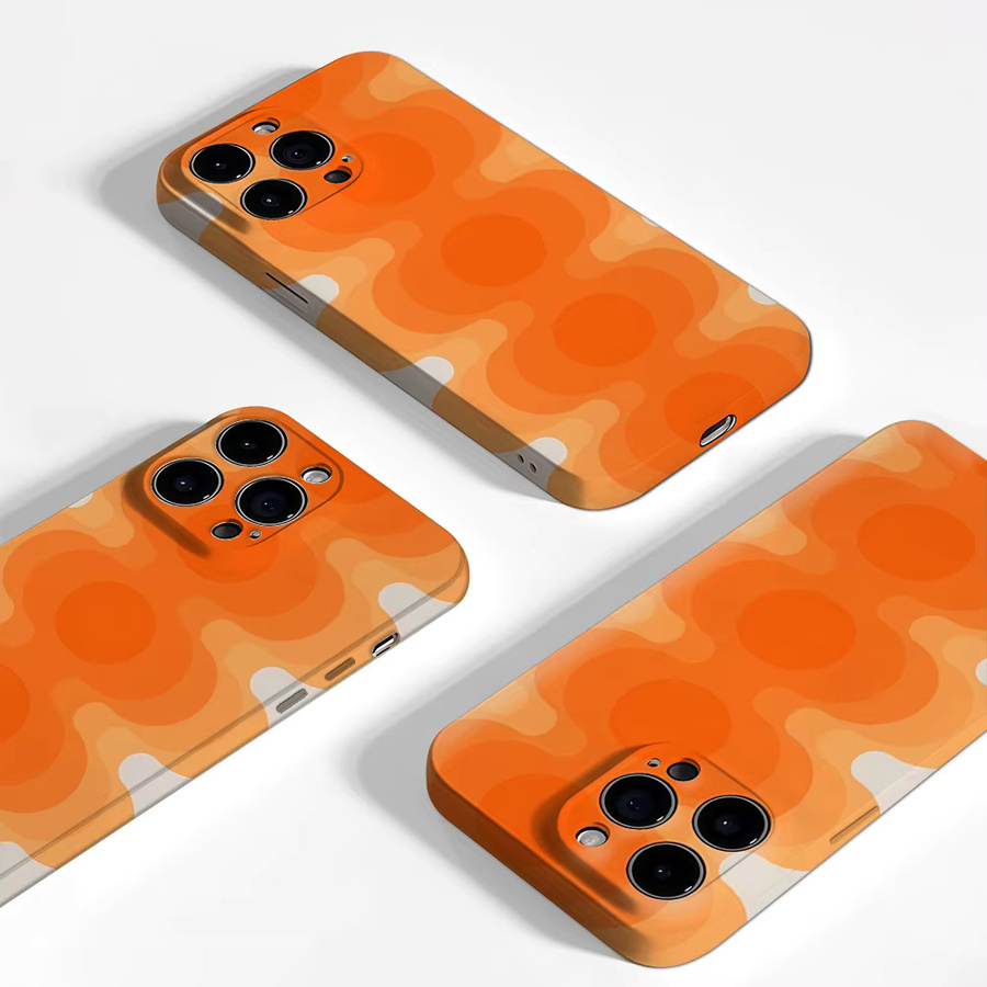 Orange Orbs Handyhülle für iPhone 17 16 15 14 13 12 Pro Max Plus mit doppelschichtiger Rückseite in Orange - Bild 3