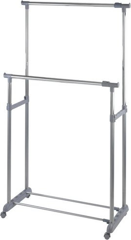WENKO Kleiderständer Twin Bars aus Metall in Silber und Grau - Bild 1