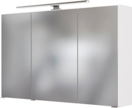 HELD MÖBEL Spiegelschrank Garda in Weiß mit LED-Beleuchtung und Regalen, Höhe: 64 cm, Tiefe: 20 cm - Bild 1