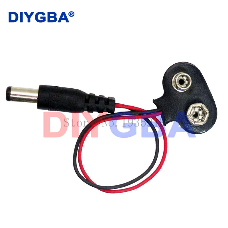 DNIGEF DC 9V Batterie-Stromkabel mit Barrel-Plug Stecker 5,5 x 2,1 mm in Schwarz für Arduino DIY - Bild 2