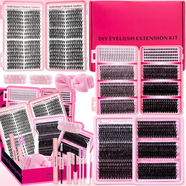 Seeui Wimpern-Cluster-Set, DIY-Wimpernverlängerungsset, Unisex - Bild 1
