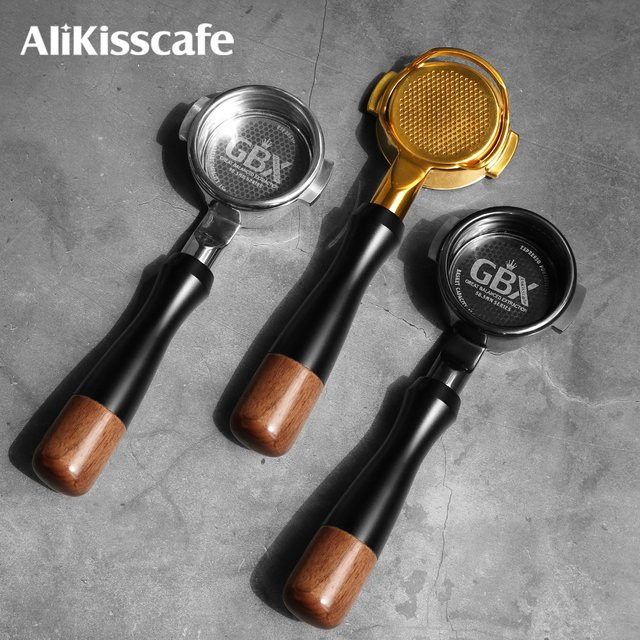 ALIKISSCAFE 58mm Bodenloser Siebträger mit präzisem Filterkorb für E61 Lelit Flair ECM Espressomaschinen-Zubehör - Bild 1