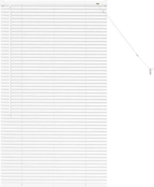 vidaXL Balkenjalousien mit Vorhängen aus Aluminium in Weiß, Breite: 130 cm, Höhe: 75 cm - Bild 1